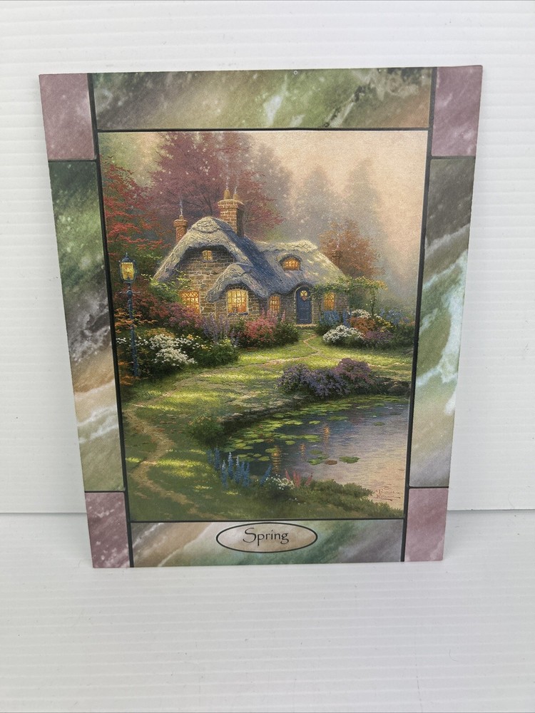 Thomas Kinkade Stained Glass Clock Collection Glass Panel - Spring