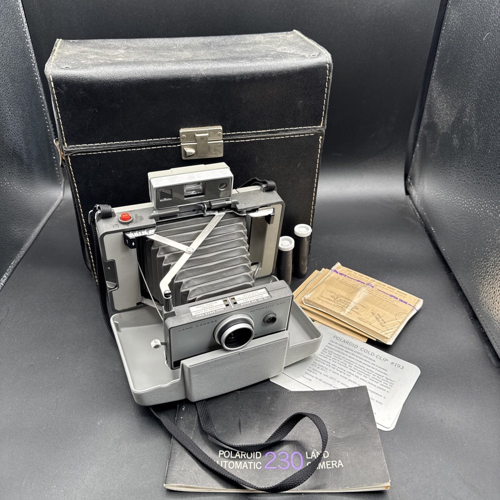 Vintage Polaroid Model 230 Kit,  with Case & Manual