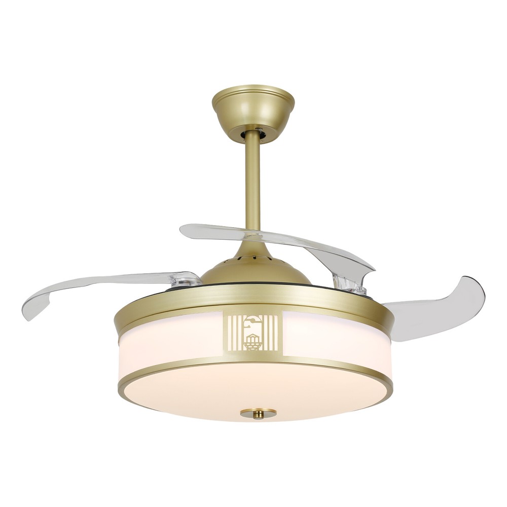 42 inches Modern Ceiling Fan Tri-color temperature LED Light with Remote Control