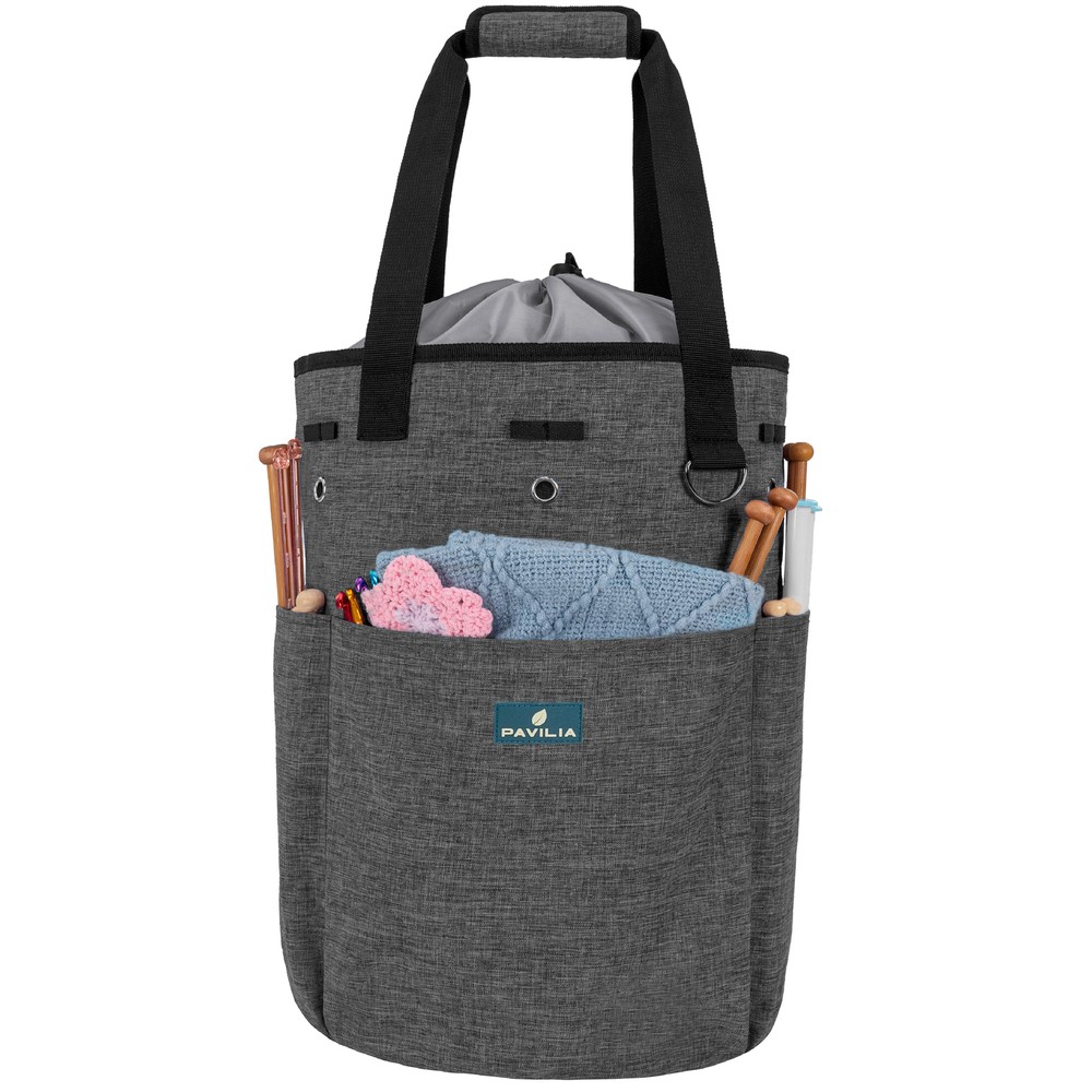 Crochet Knitting Bag Yarn Storage Tote for Hooks Yarn Project Accessory Storage