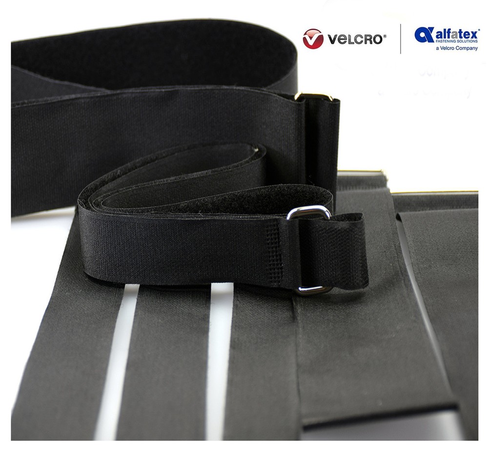 Heavy Duty Adjustable Velcro Strap with Metal Buckle – Reusable Hook and Loop