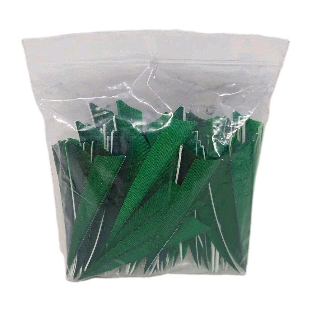100 Pack Archery Arrow Feathers 4" Left Wing: Shield Forest Green