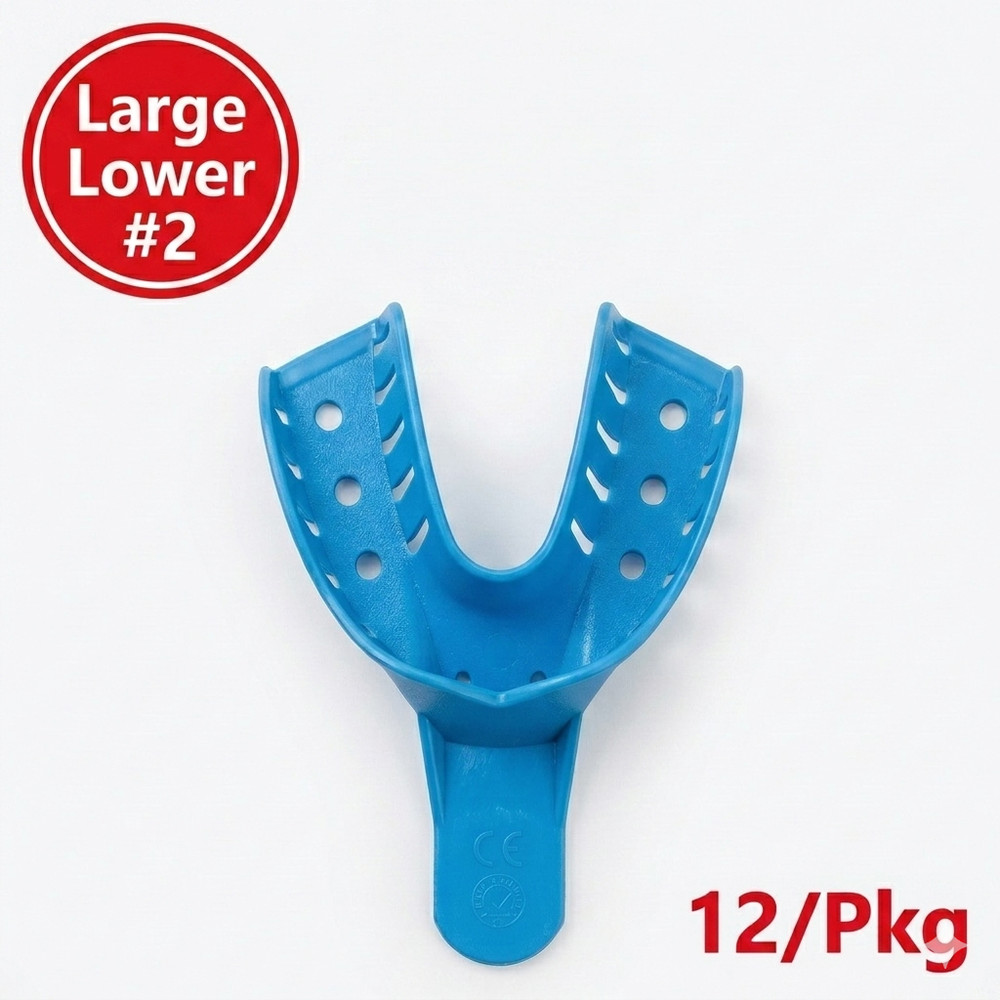 #2 Impression Trays , Perforated Large Lower 12 pcs
