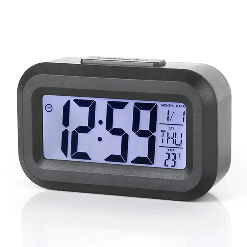 LED Digital Alarm Clock Snooze Backlight Calendar Time Display Desktop Table