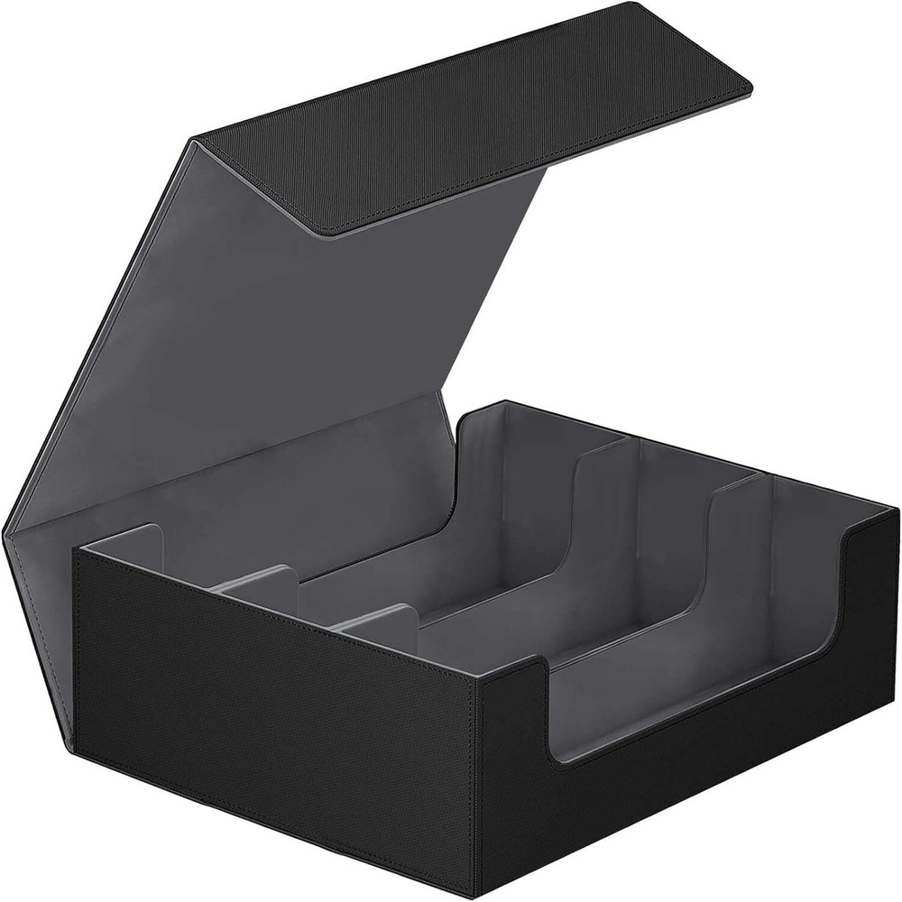 Leather Material Deck Box Card Storage Box 1800+ Card Storage Magnetic Closure