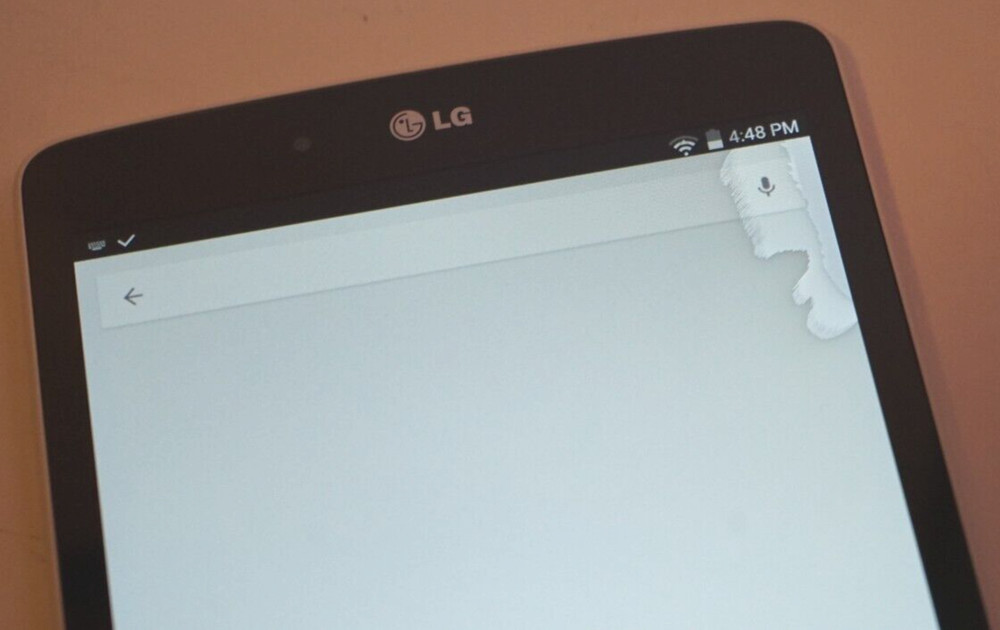 LG V480 WIFI Tablet White Android Corner Screen Discoloration