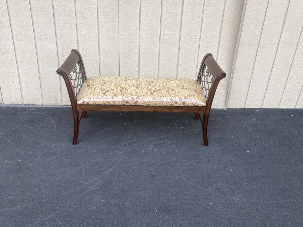 64841 Decorator Window Bench Stool with scrolled iron Sides
