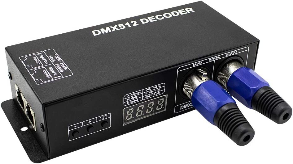 DMX 512 Digital Display Decoder Dimming Driver DMX512 Controller for LED RGBW