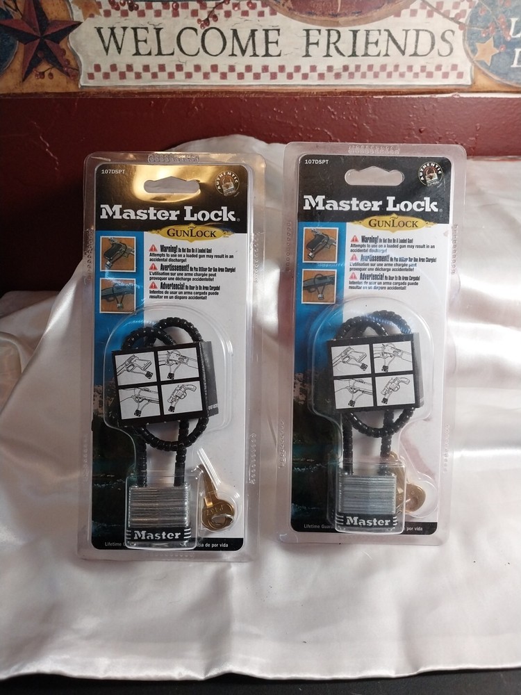 NEW - 2 Master Lock 107DSPT Gun Locks Cable Locks