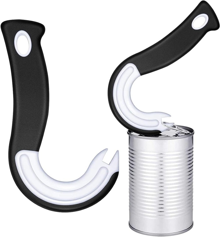 2Pcs Ring Pull Can Opener Ergonomic Tab J Shape Handy Ring Pull Opener