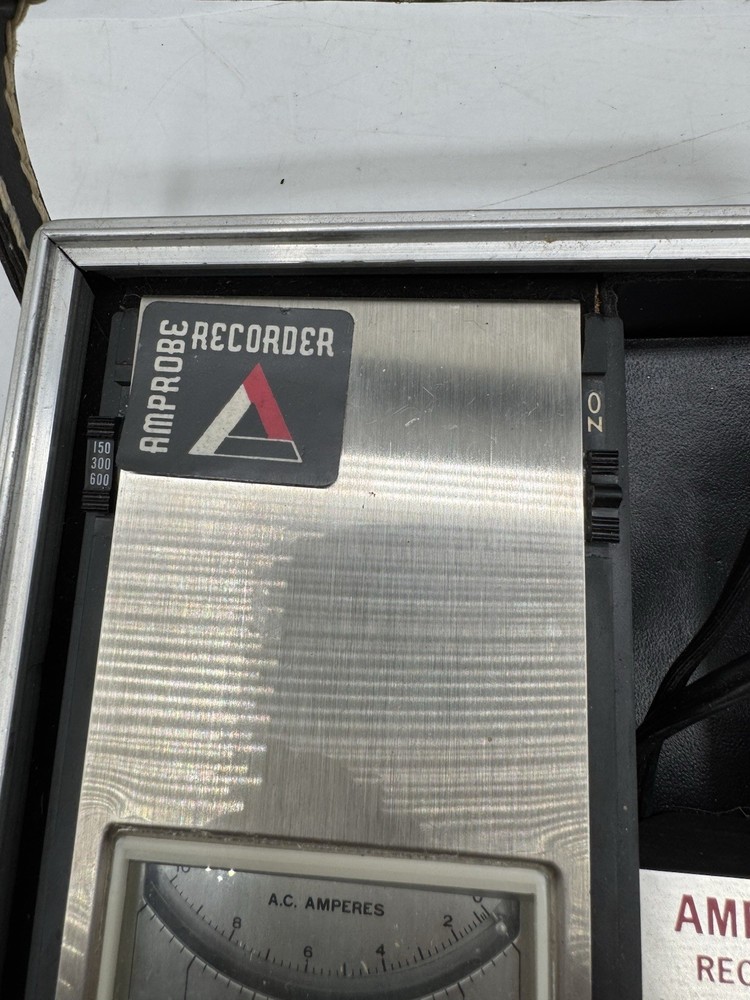 Vintage Amprobe Ac Volt Ammeter Recorder Model AVA87 w/ Case-Untested Powers On