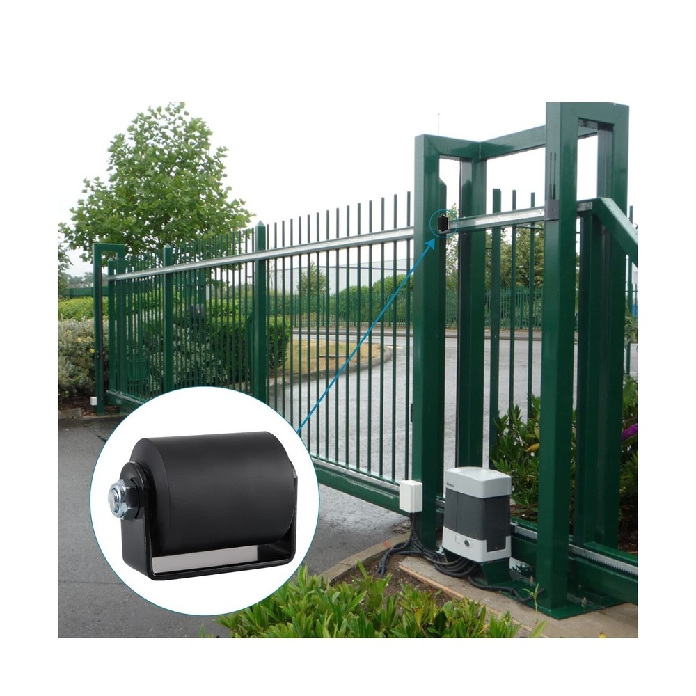 2-Piece Sliding Gate Guide Roller Set with C Bracket, 3" Nylon Rollers