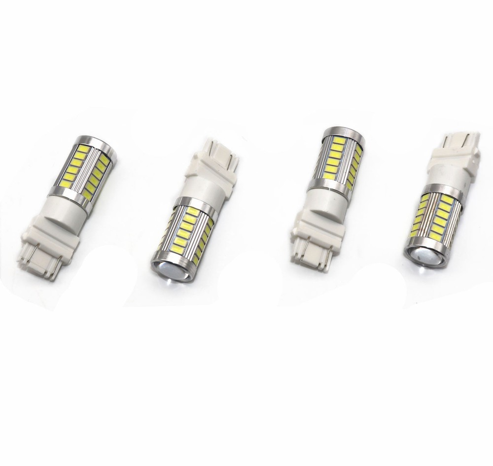 4Pcs White 33SMD 3157 3457 3057 Signal Backup Reverse Tail Turn LED Light Bulb