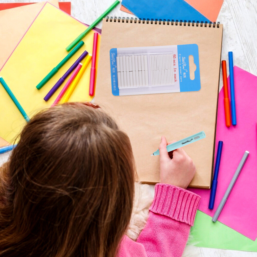 100 Pcs Electric Eraser Cores Pencil Refills Erasers Automatic Replacement