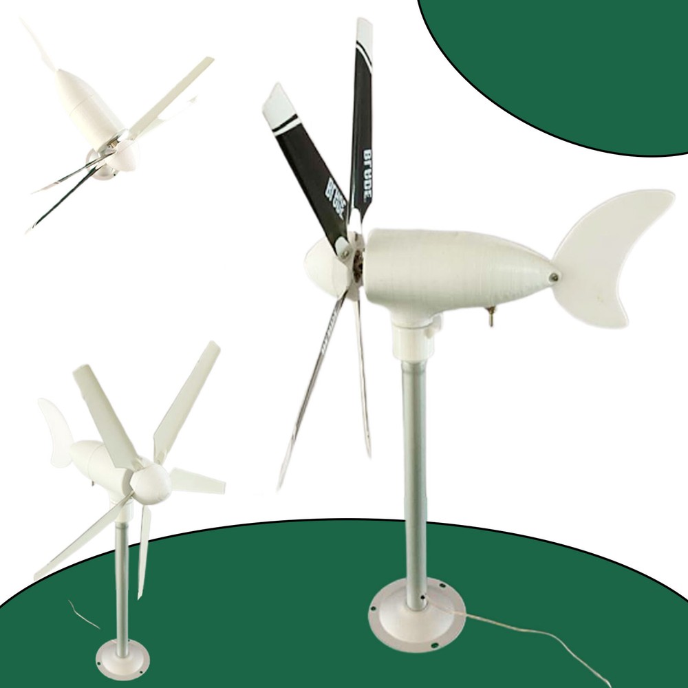 5-Blade 20V 3-Phase Wind Turbine Model Vertical Axis Permanent Magnet Generator