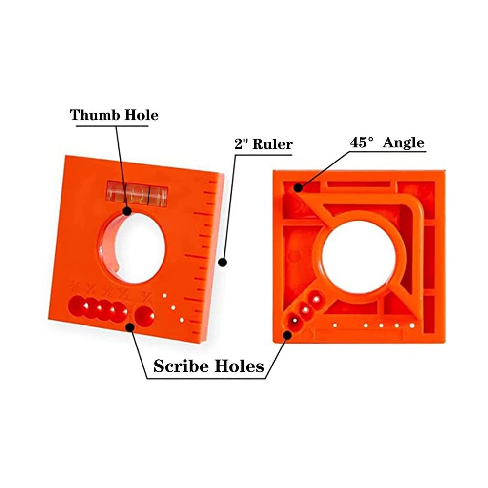 2pcs Mark Offset Ruler With Gradienter Finish Carpentry Tools 5 In 1 Multifuncti