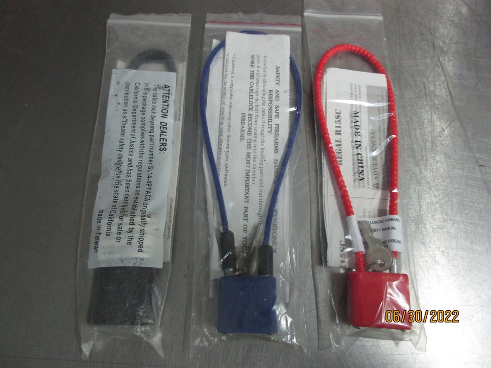 3 Cable Gun Locks NOS