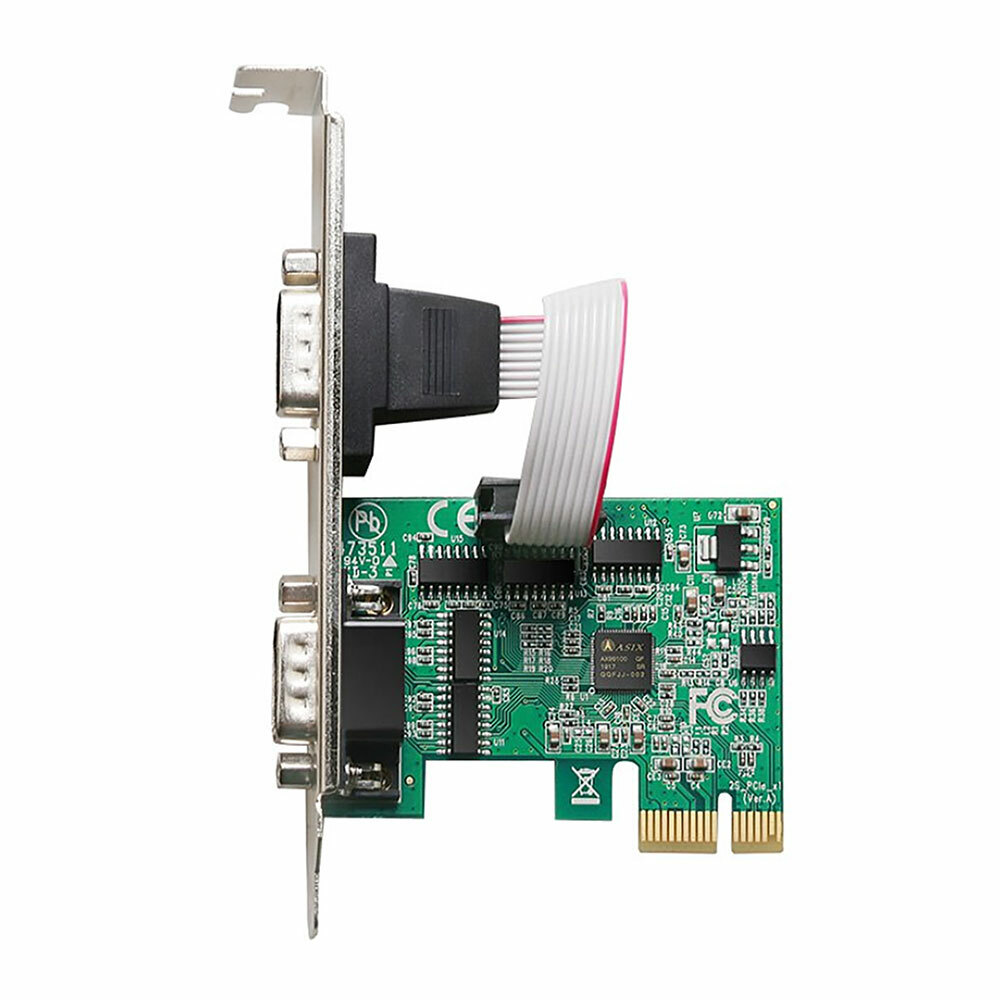 PCI-E Express 2 Serial Port DB9 COM RS232 Converter Adapter Controller for PC