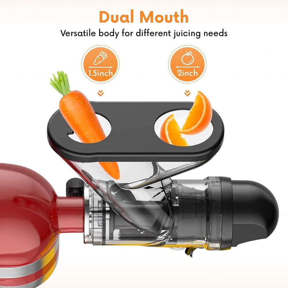 Masticating Juicer Attachment for KitchenAid Stand Mixer, Cold Pressed...