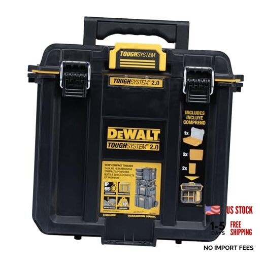 DEWALT TOUGHSYSTEM 2.0 Compact and Durable Deep Toolbox with Removable