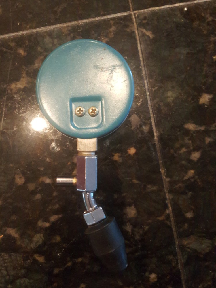 Vintage Compression Tester 60' s, Chrome, Blue