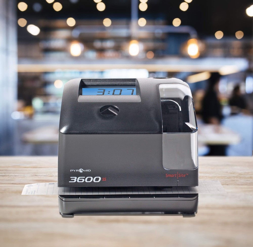 Pyramid Time Systems Model 3600SS SmartSite Time Clock and Document Stamp, Sm...