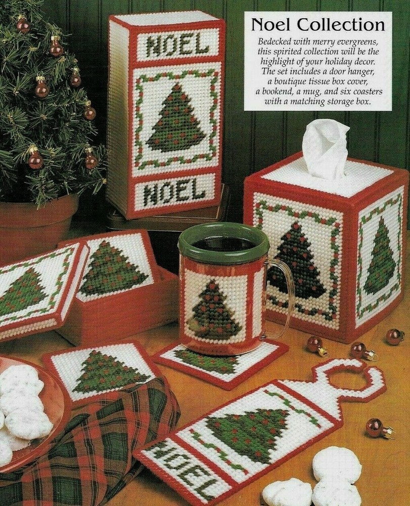 NOEL COLLECTION TREE COASTERS CHRISTMAS PLASTIC CANVAS PATTERN INSTRUCTIONS