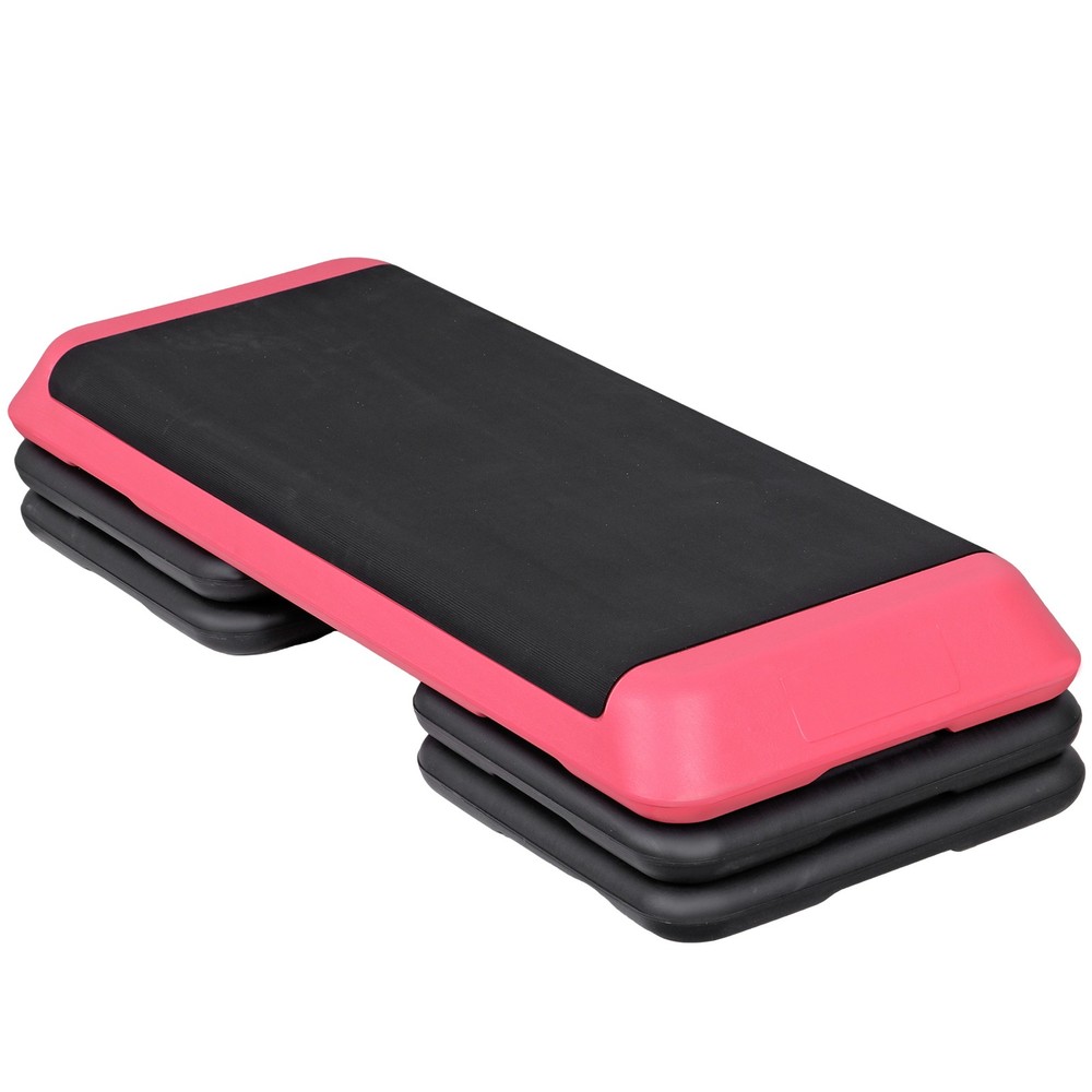 43" Training Exercise Aerobic Stepper Workout Step Storage 4"- 6"- 8" Pink