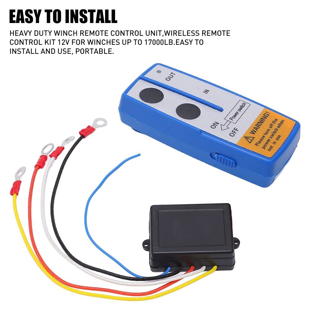 12V Wireless Winch Control Remote Kit Receiver 150ft Twin Switch Handset Easy US