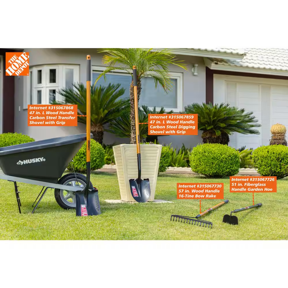 57 In. Wood Handle 16-Tine Bow Rake