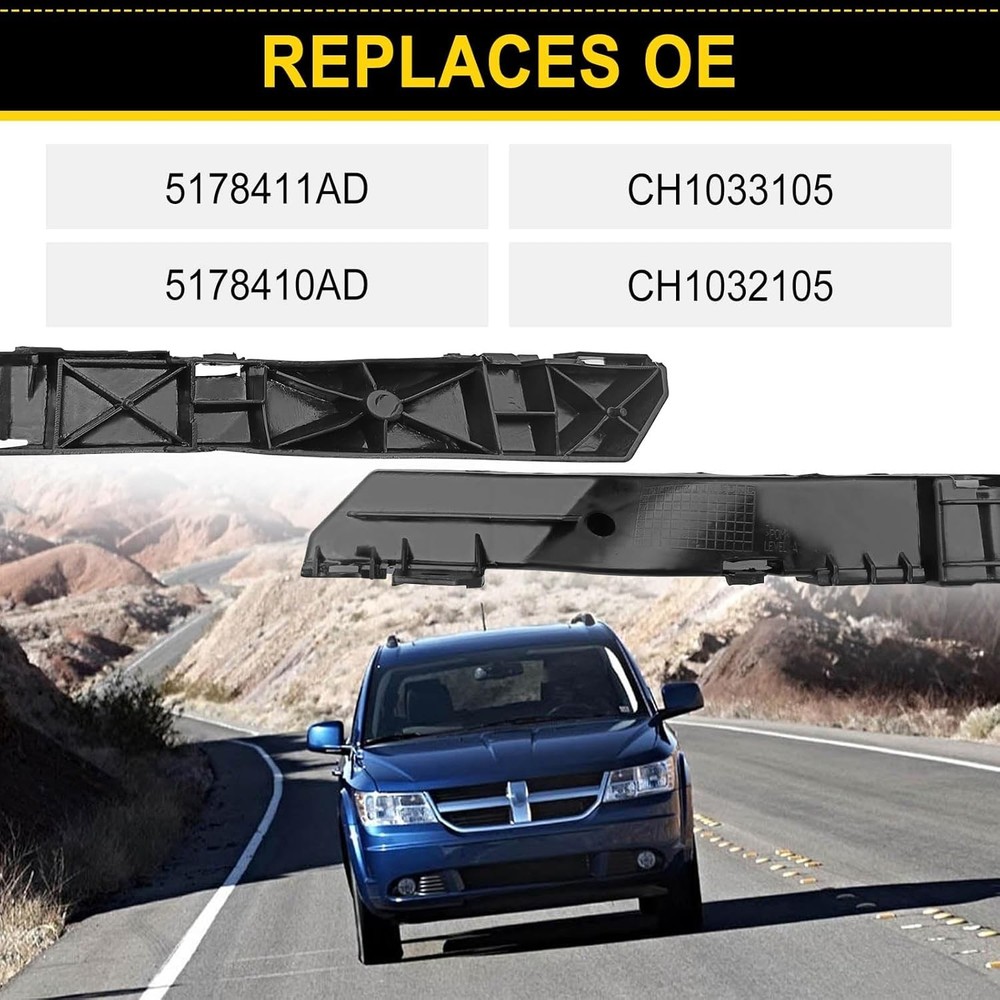Front Bumper Left Right Bracket Set Compatible with Dodge Journey 2009-2018