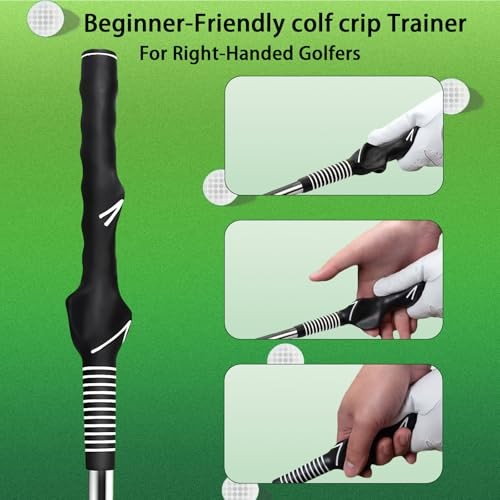 Retractable Golf Swing Trainer, Golf Training Aid and Grip Trainer with Click