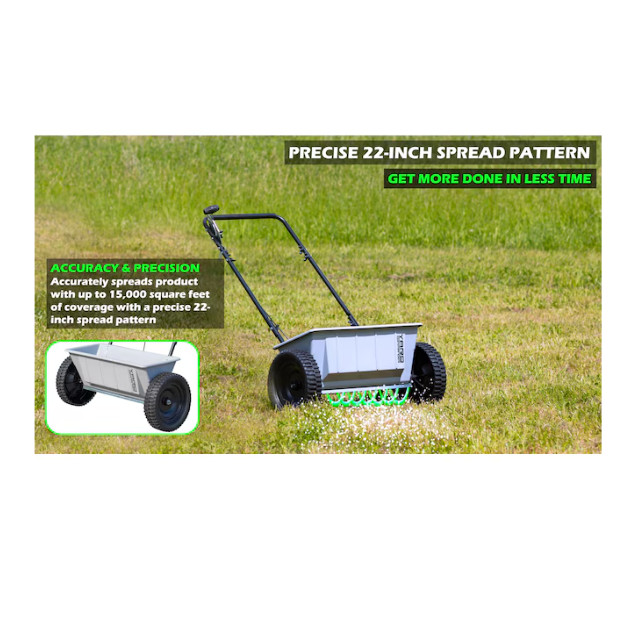 Yard Commander Drop Spreader 60-lb Capacity Compatible with Fertilizer, Seed