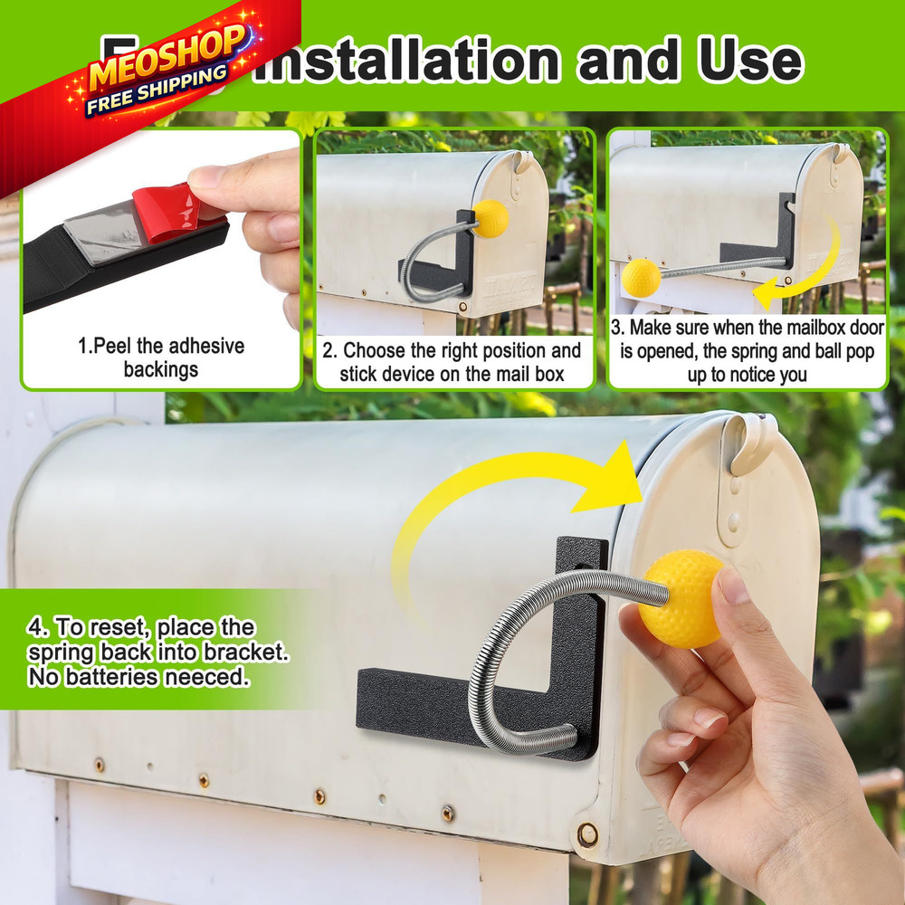 1 Pack Mailbox Notification Device, Mail Arrival Indicator Yellow