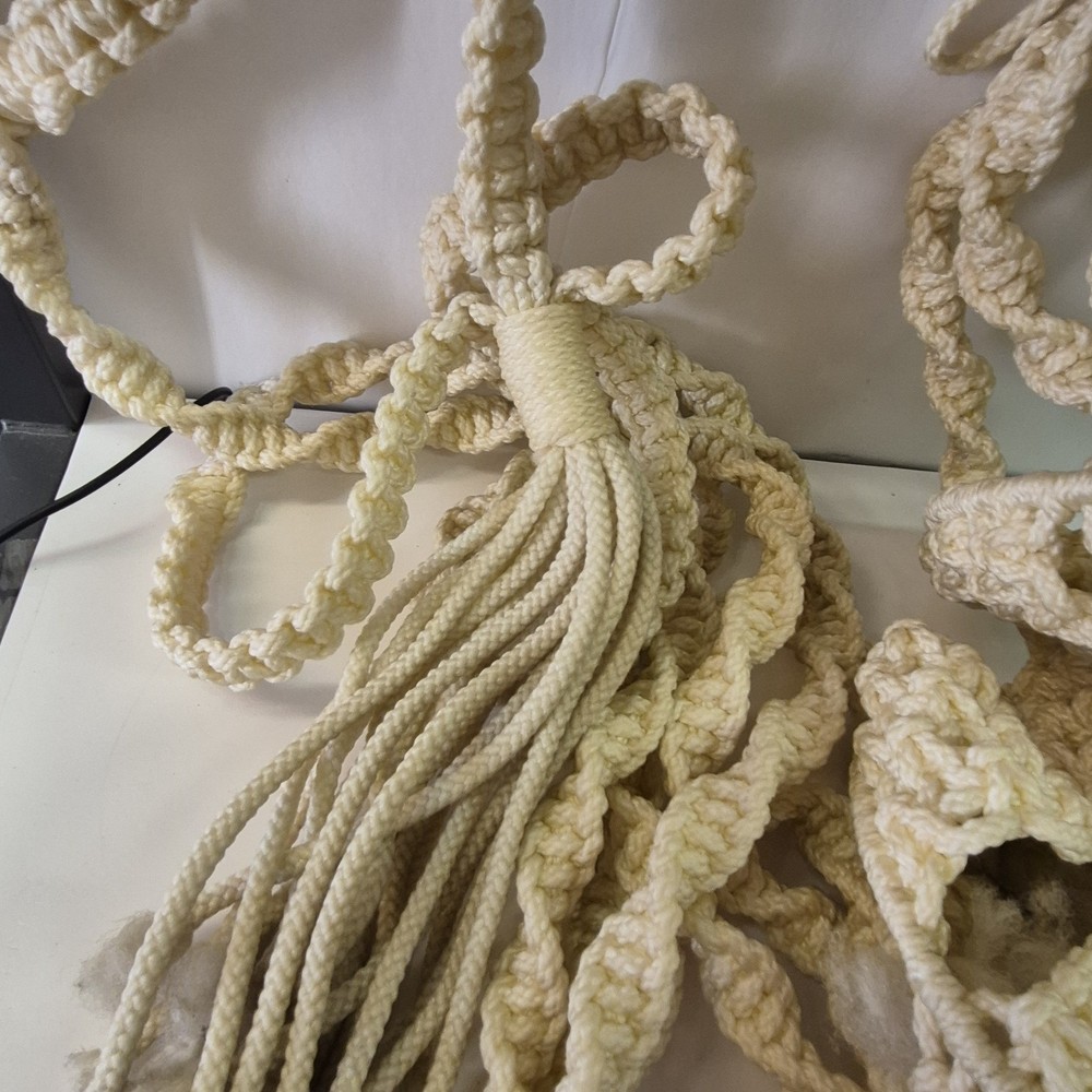 Vintage Handmade 8ft Hanging Macrame Plant Holder
