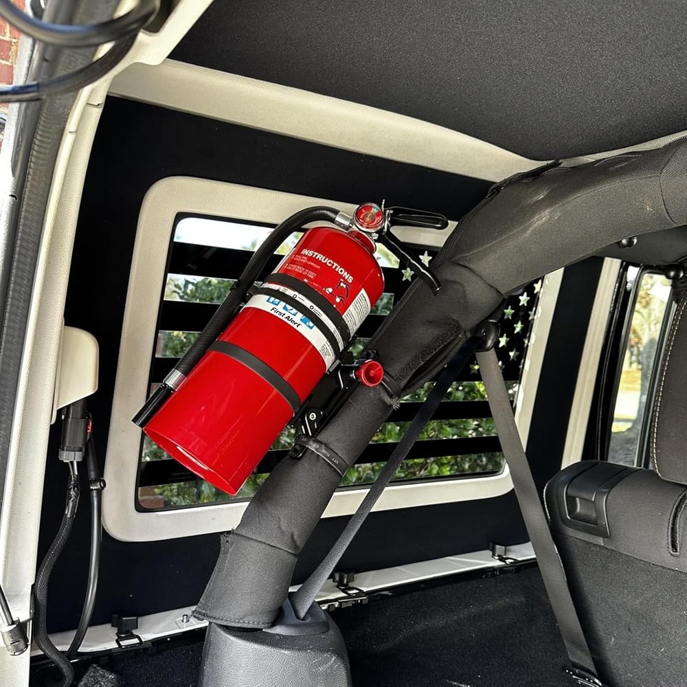 Car Fire , Roll Bar Fire Extinguisher Holder Quick-Release Aluminum Adjustabl...