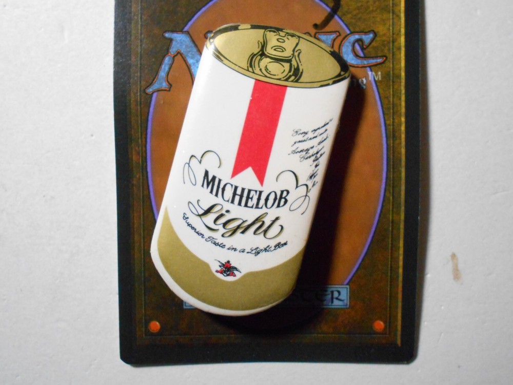 1-3/16" Michelob Light Beer can shaped cello pinback button