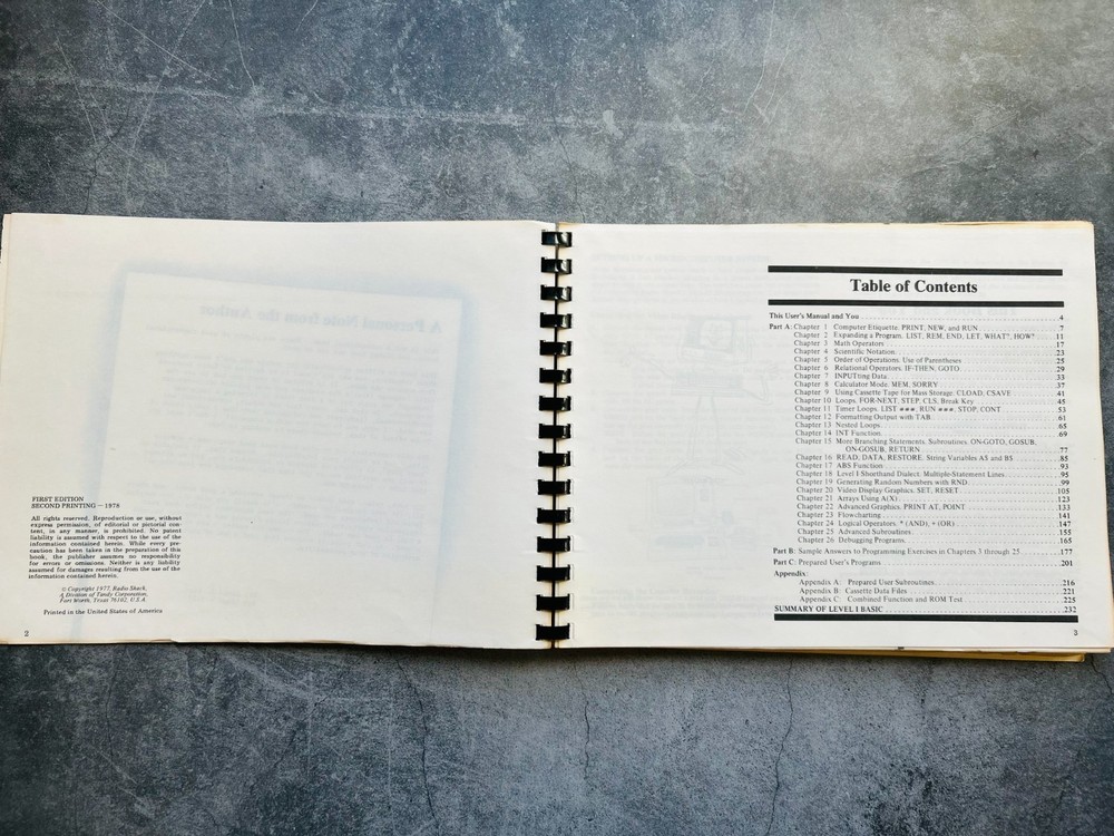 Radio Shack Basic Computer Language Paperback Book 1st Edition 2nd Printing 1978