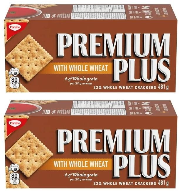 Premium Plus Whole Wheat Salted Top Crackers, 481g (2 Pack)