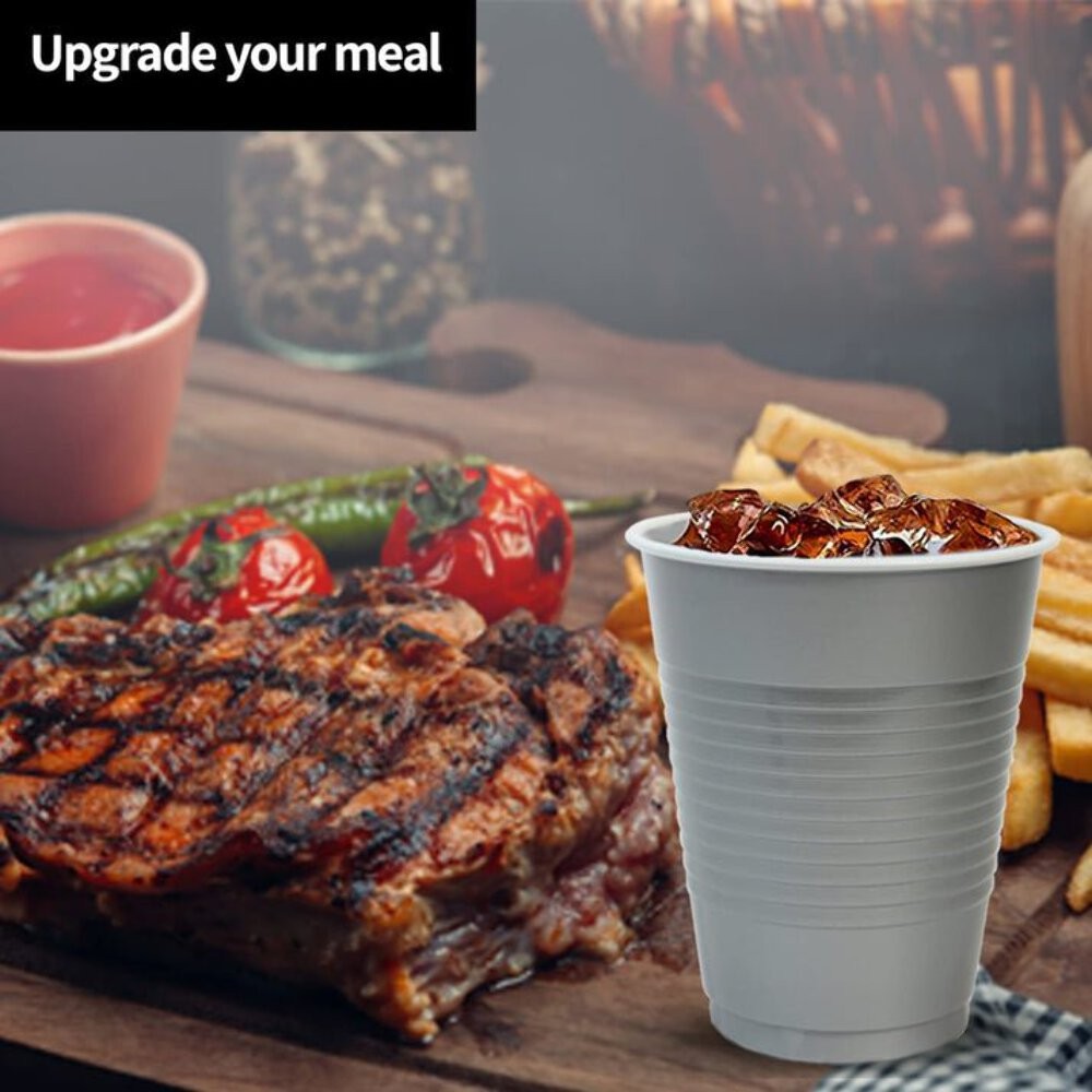 Disposable 9oz Silver Plastic Cups: 8CT