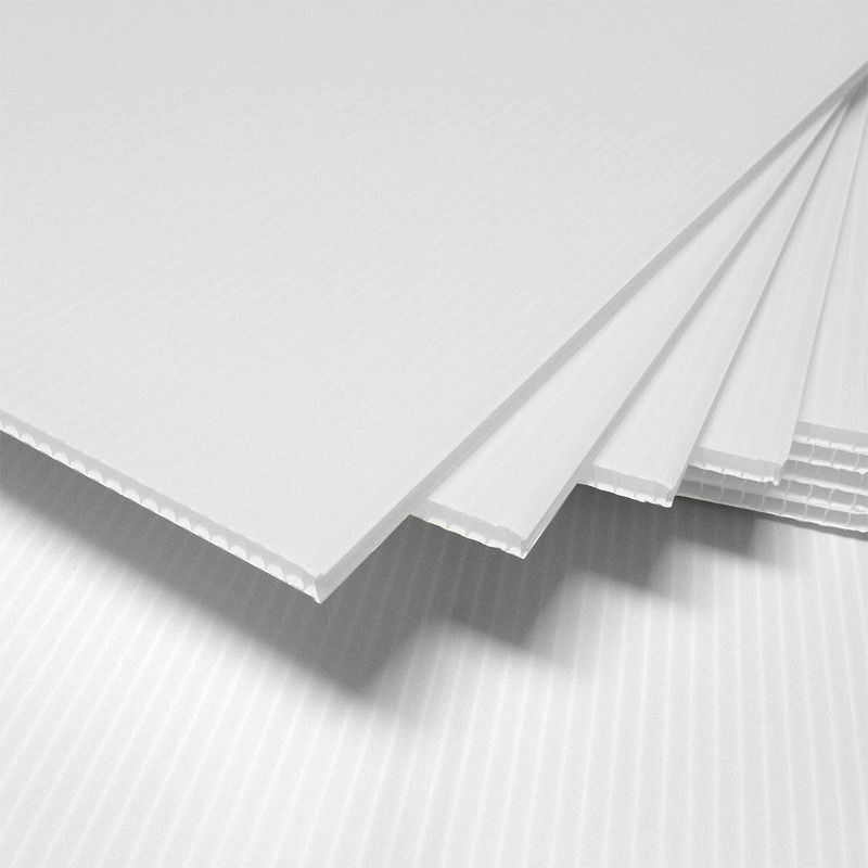 (10-Pack) White Corrugated Sign Blank Sheets - 4mm Thick - 12"x12