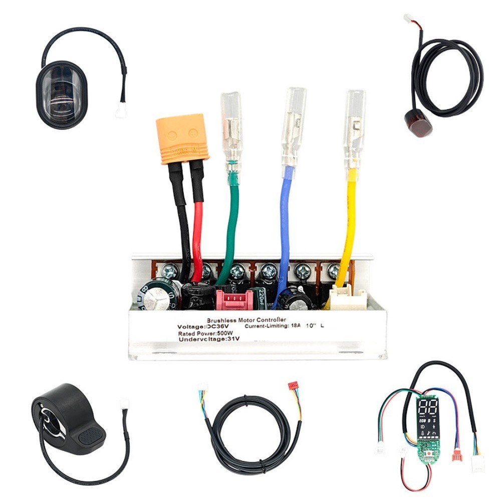 Electric Scooter Controller Set 36V 500W with LED Display and Accelerator