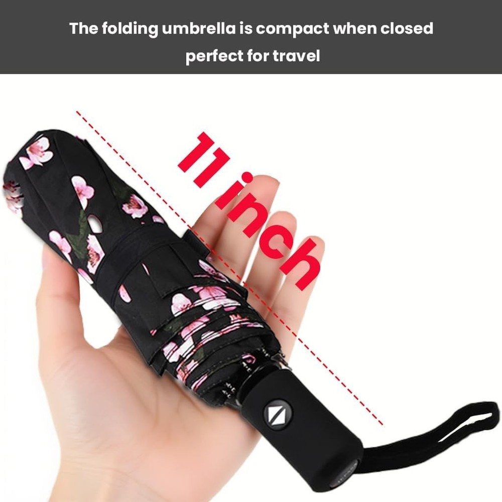 SIEPASA Sakura Compact Travel Umbrella Windproof Automatic Folding Lightweight