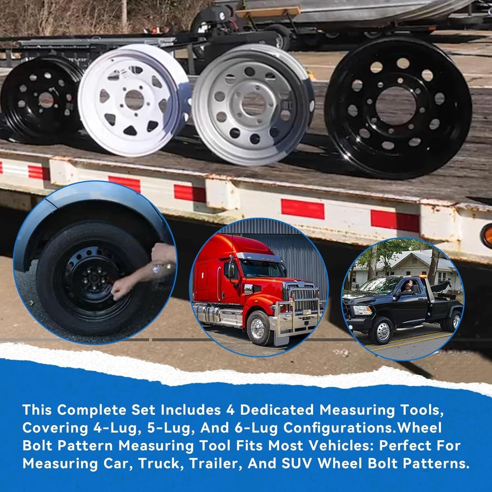 Wheel Bolt Pattern Template Tools For Measure Layout Pattern 4 5 6 Lug Setups