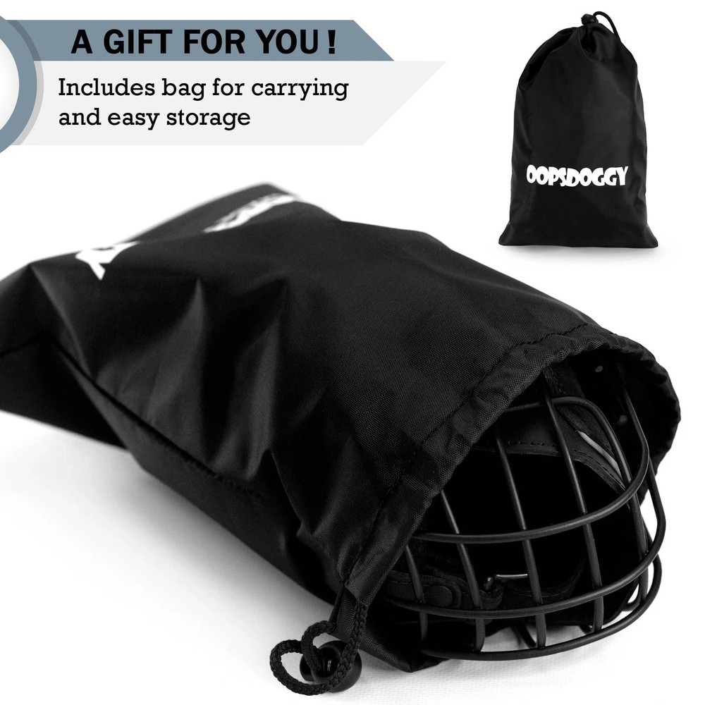 OOPSDOGGY Pitbull Dog Muzzle Reflective Metal Mask Secure Wire Basket Muzzle ...