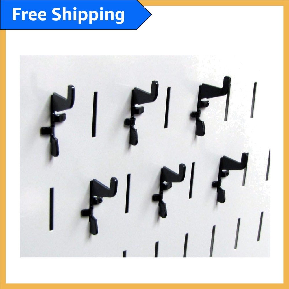 6 Pack Standard Slotted Pegboard Hooks - Rust-Resistant & Secure Tool Storage