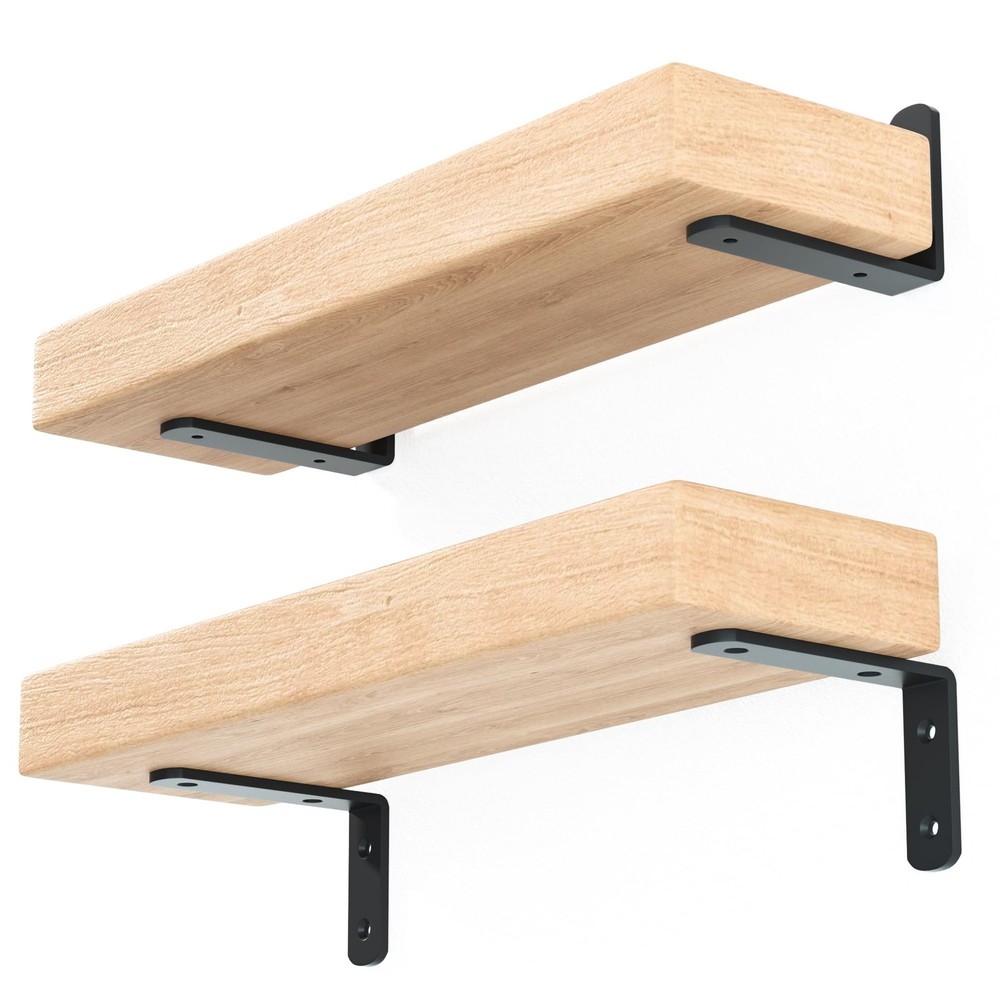 4Pcs Shelf Brackets, Black 4inch Floating Shelf Bracket, Wall Mounted Support...