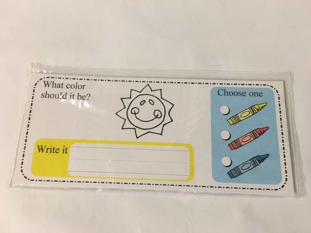 What Color - Wipe & Write Learning Center Activity - 21 Laminated Cards