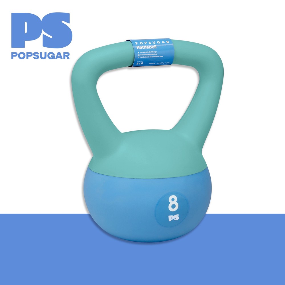 Popsugar 8lb Kettlebell, Soft Shelled, Blue