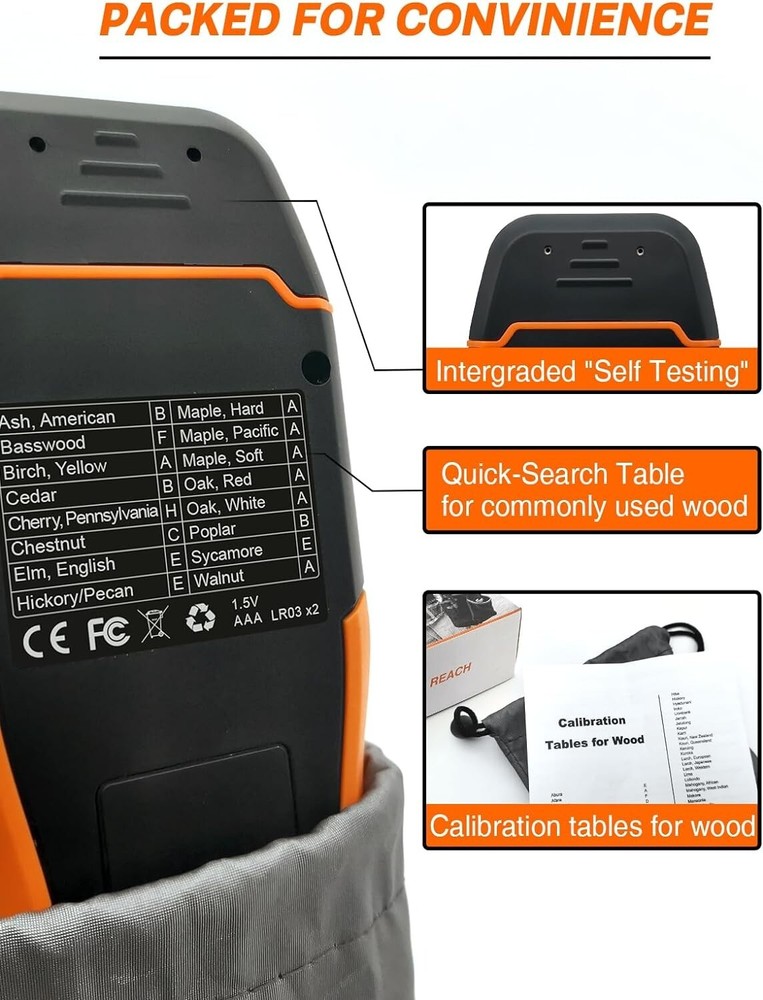 User-Friendly Digital Moisture Detector with Large Display & 3 Colored Alerts